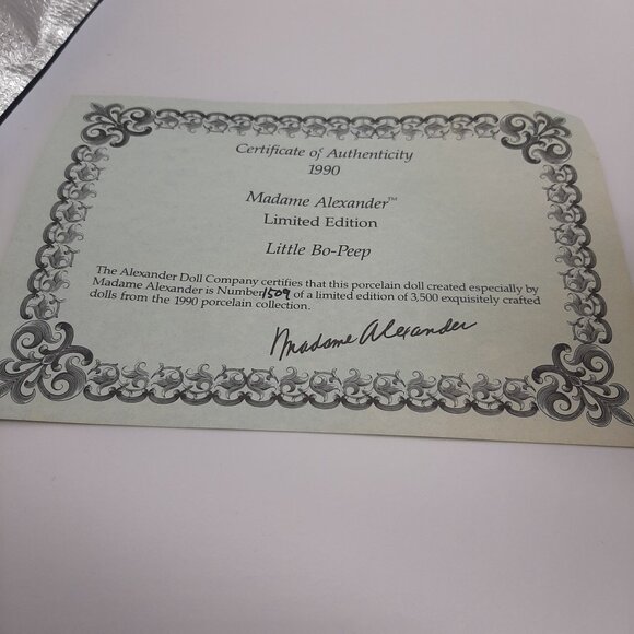 Madame Alexander Little Bo-Peep 007 Porcelain Doll Limited Edition With Stand - Picture 6 of 8